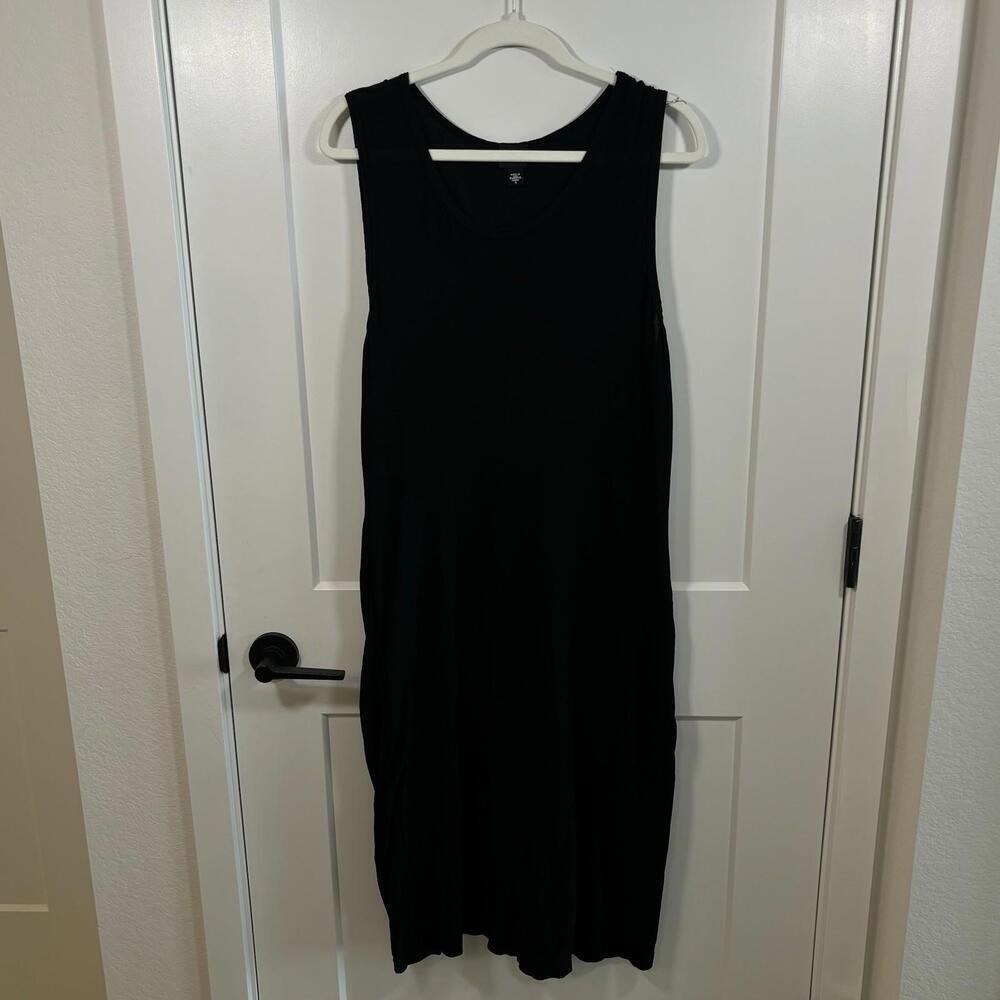 Eileen Fisher Black A-Line Sleeveless Mid-Length Scoop Neck Dress Size S
